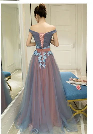 Элегантные вечерние платья с плеча элегантные кружевные из тюля аппликацией для