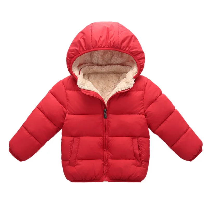 Kids Winter Warm Jacket Children Plus Velvet Cotton Coat Toddler Girls Boys Solid Outerwear Children's Clothing | Детская одежда и