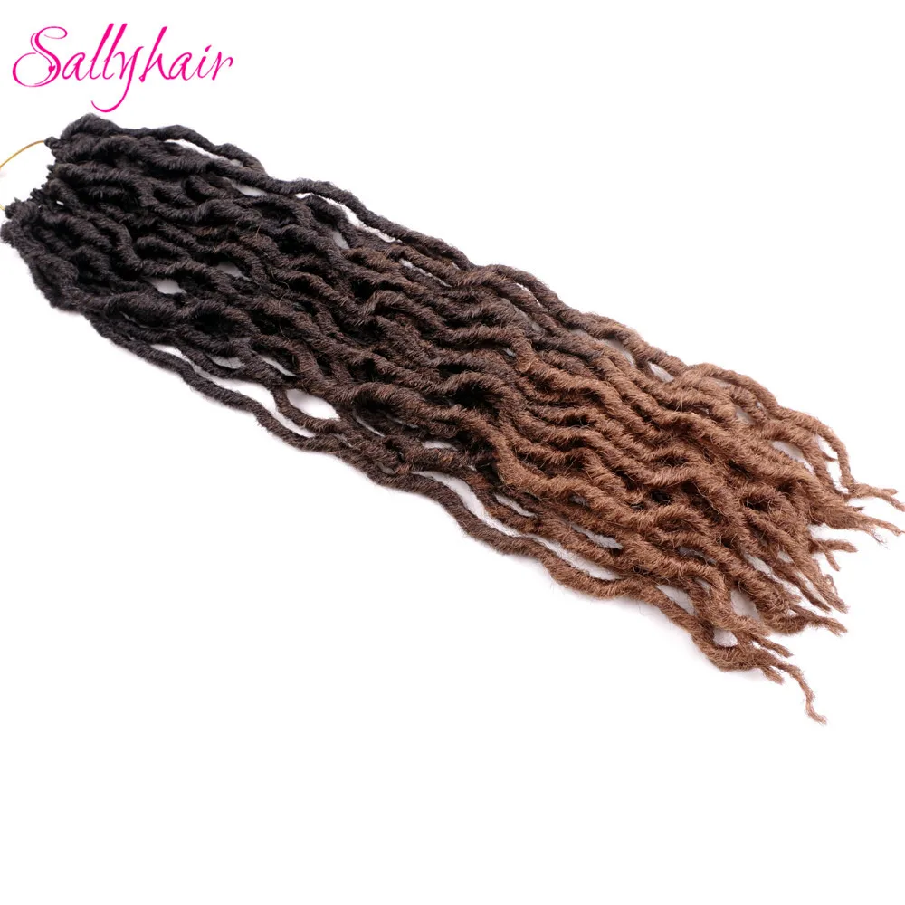 T1B/4/30 Sallyhair вязанные косички для наращивания волос 24 пряди/упаковка Faux locs Curly Ombre синтетические плетеные волосы 18 дюймов - Цвет: T1B/4/30