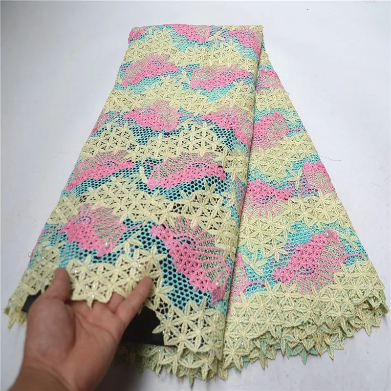 Африканская кружевная Лента ткань высокого качества французское кружево 2019