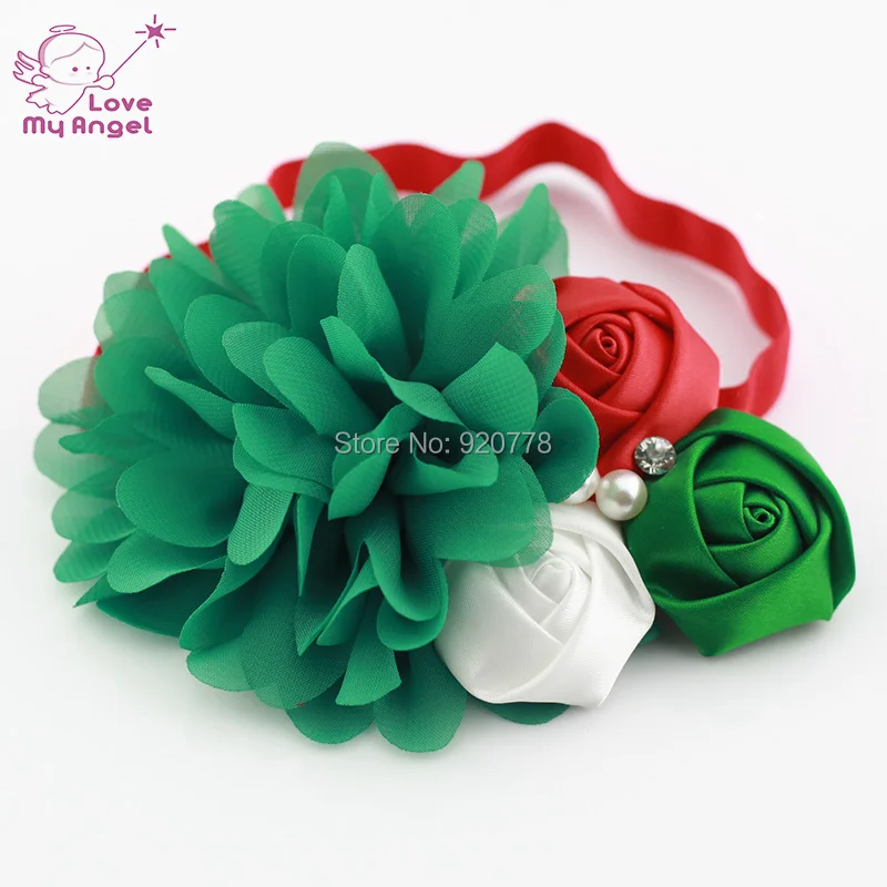 1 шт. рождественские ободки для девочек шифоновая повязка на голову с цветами