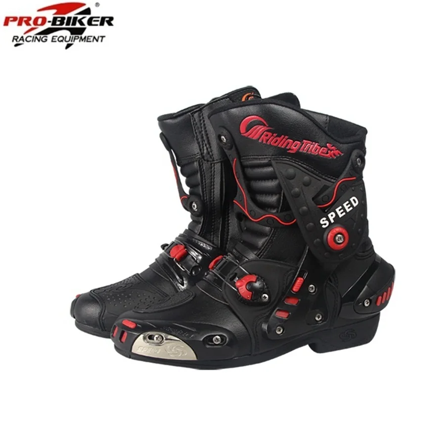

Free shipping 1pair Professional Motorcycle Offroad MX GP Racing Sport Leather Motorcycle Boots Riding Shoes