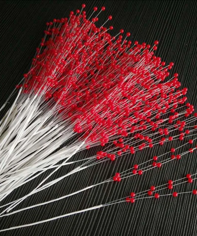 Red as photo 100 шт./упак. наборы сделай сам DIY Свадебные украшения украшение ручной работы Веточка с перламутровыми бусинами бусины для украшение в виде свадебного букета Мода - Цвет: Red as photo