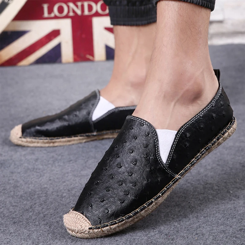 Мужская повседневная льняная обувь больших размеров летние мужские эспадрильи