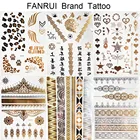 Браслет с Львом, золотые металлические Временные татуировки, наклейки для девушек, тела, рук, китайских иероглифов, флэш-тату, женские ножки, тату-цепочки