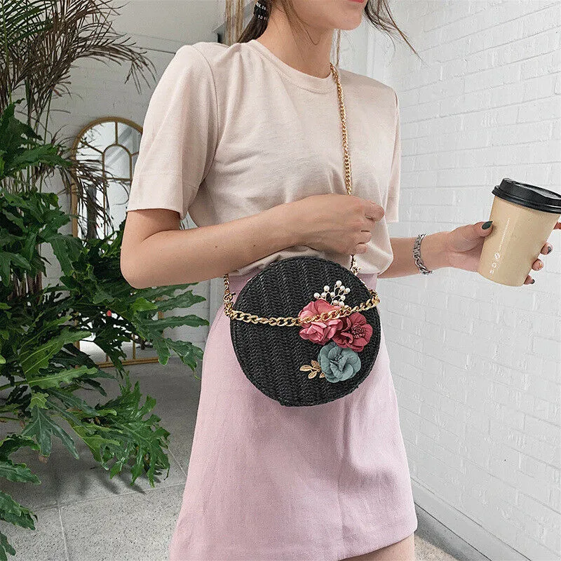 Мода 2019 женская соломенная сумка тканые модные сумки из ротанга Праздничная на