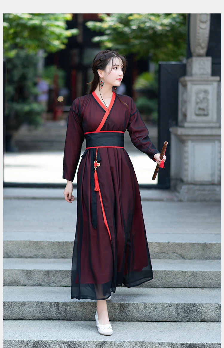 Женский длинный халат Hanfu, платье для выступлений по ТВ, императрица, меч-леди, Женский древний костюм, драма, фея, косплей, одежда для сцены