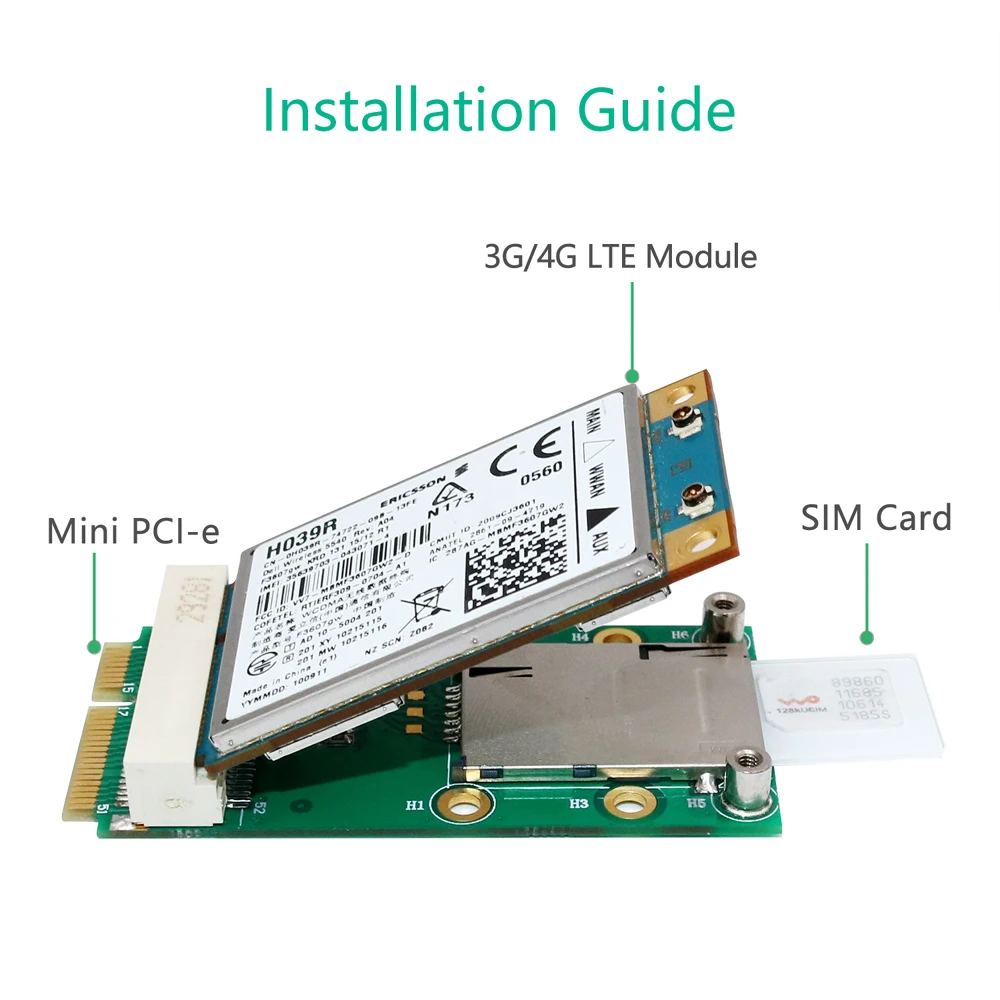 Новый мини-адаптер PCI Express для модуля 3g 4G с слотом USIM Mini E мини-переходная карта pci-e