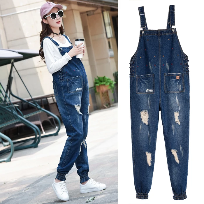 Одежда для беременных женщин джинсы нагрудники Осенние эластичные штаны ног