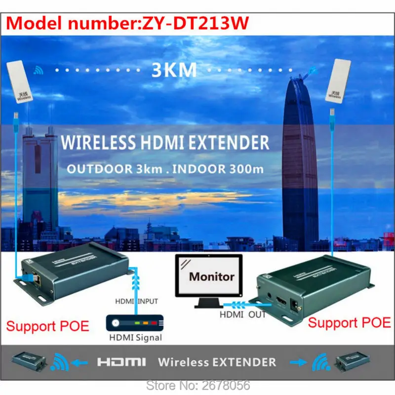 Беспроводной передатчик HDMI для видео и аудио 200 м 1080P Wi Fi 3 км|wireless hdmi extender|hdmi extenderhdmi