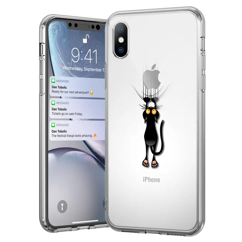 4201 Прозрачный чехол для телефона Ottwn для iPhone 7, 8, 6, 6s Plus, 5, 5S, SE, мягкий ТПУ чехол с милыми мультяшными животными для iPhone X, XR, XS, Max, прозрачный чехол - Цвет: 4201