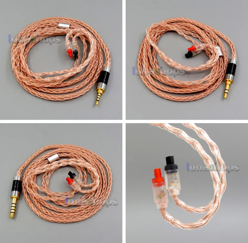 

8 core 2.5mm 4.4mm Balanced Pure OCC Copper Earphone Cable For Audio-Technica ATH-IM50 IM70 IM03 IM02 01 LN006097