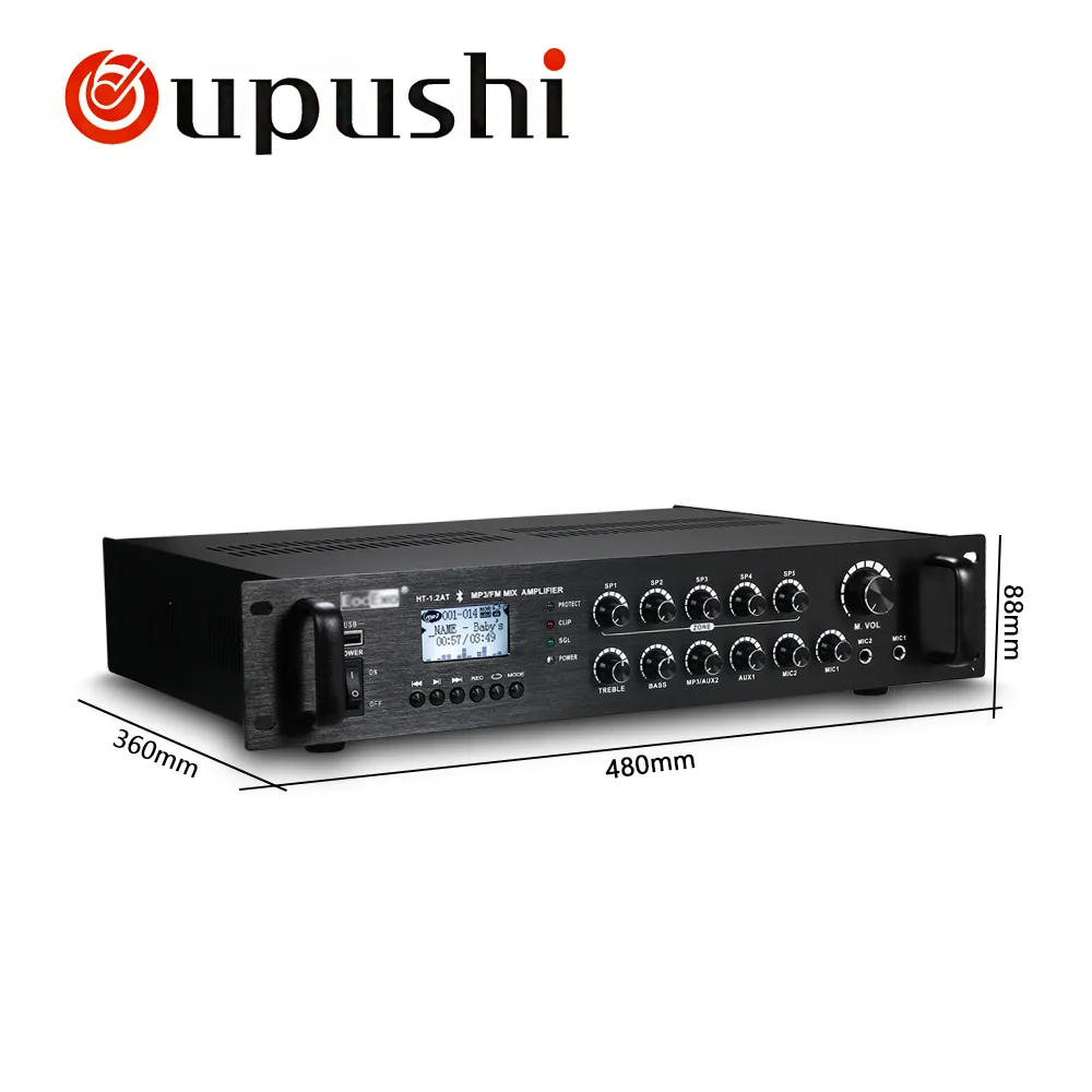 OUPUSHI HT 1.2AT 5 Zone 120W Pa система Bluetooth FM 2 Mic вход Черный Цвет USB/SD карта смешанный