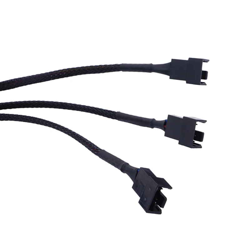 1PCS 4 Pin Pwm кабель вентилятора от 1 до 2/3/4 подъездных путей разветвитель черного цвета с длинными рукавами 27 см Удлинительный кабель Разъем 4Pin PWM удлинители - Цвет: 1PCS