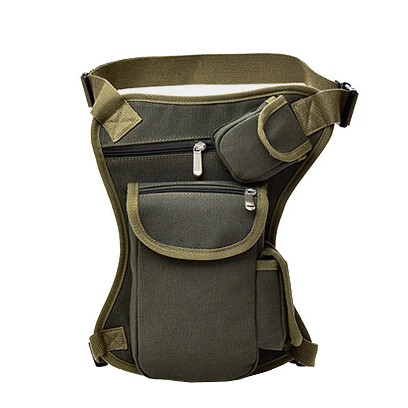 ArmyGreen Leg Bag Модная Холщовая Сумка для ног для женщин и мужчин, повседневная многофункциональная тактическая поясная сумка, поясная сумка для ног, поясная сумка для мальчиков, мото и Байкерский карман - Цвет: ArmyGreen Leg Bag