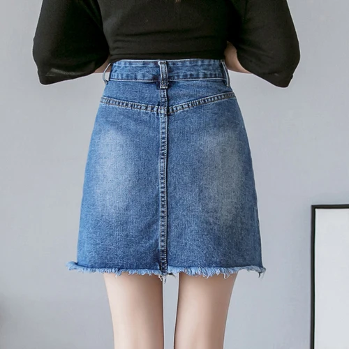 Fitaylor женские летние синие однотонные повседневные джинсовые юбки карандаш с