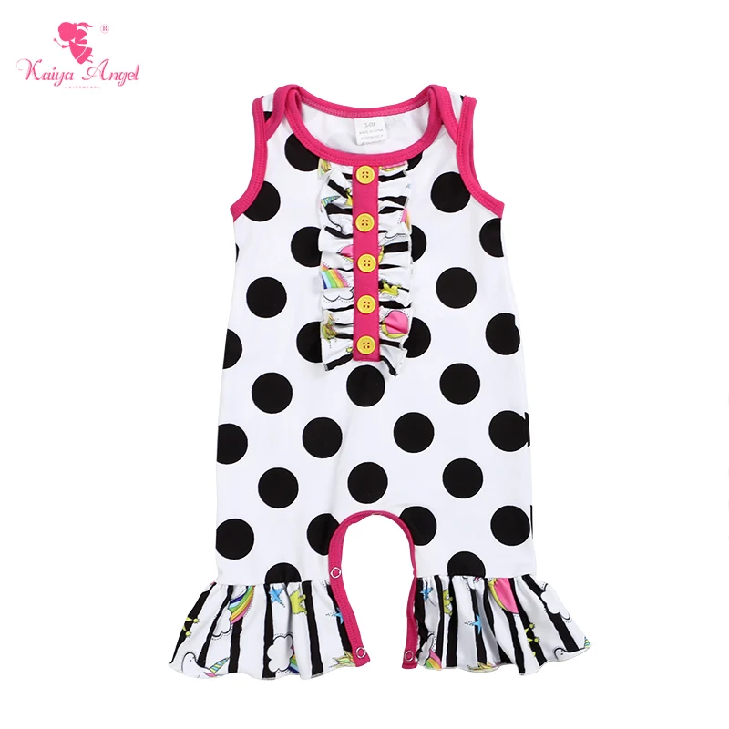 Kaiya Angel 2018 популярный комбинезон Единорог в черный горошек для новорожденных