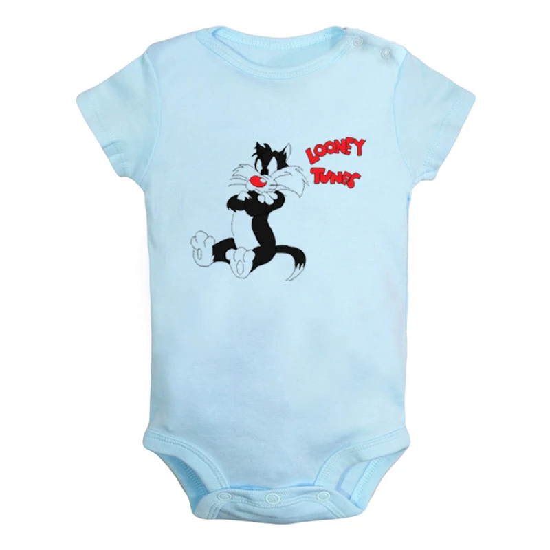 JaBaby1342BLD Милый детский комбинезон с изображением кота Сильвестра Looney ttes для новорожденных мальчиков и девочек, Униформа-комбинезон с принтом, боди для младенцев, одежда хлопковые комплекты - Цвет: JaBaby1342BLD