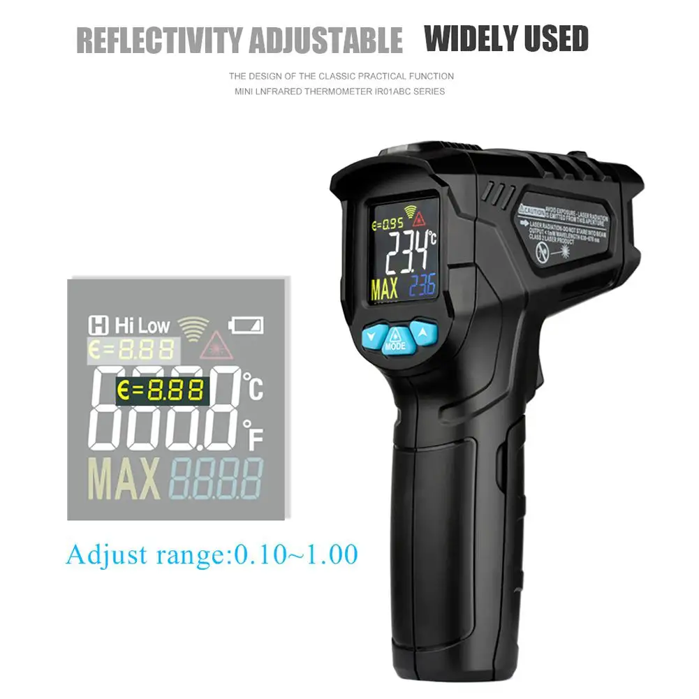 MESTEK IR01 Цифровой термометр гигрометр Инфракрасный пирометр поверхностный