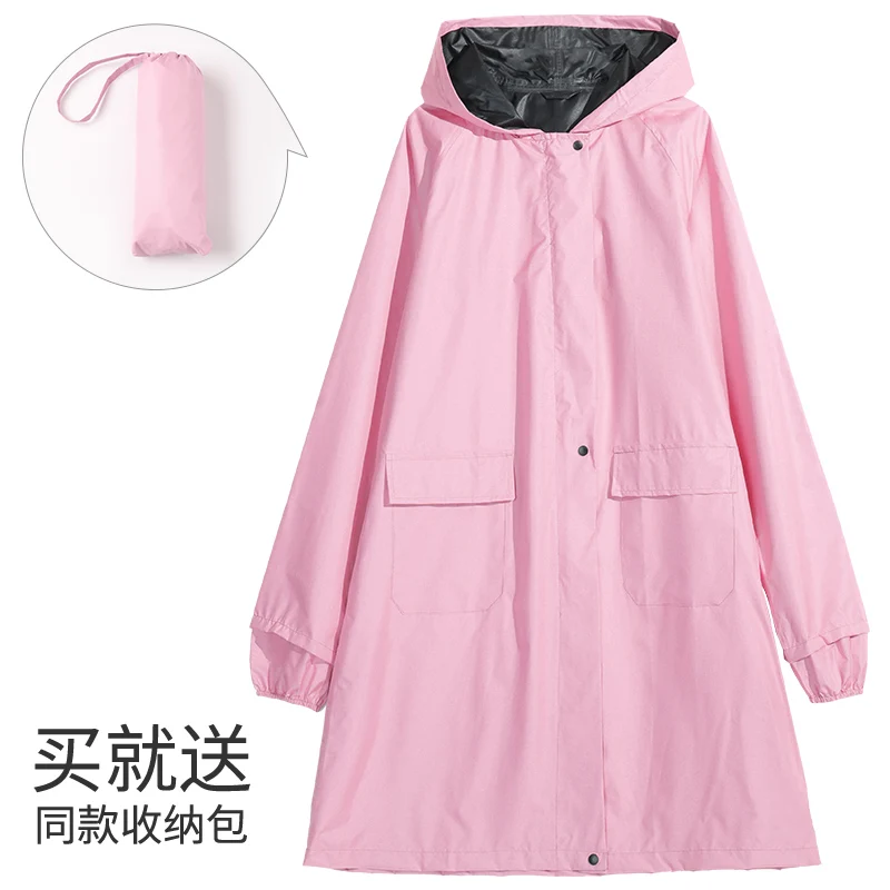 pink Модный Плащ-дождевик с капюшоном для девушек, водонепроницаемый плащ для путешествий, дождевик для женщин, пончо, длинный плащ-дождевик - Цвет: pink