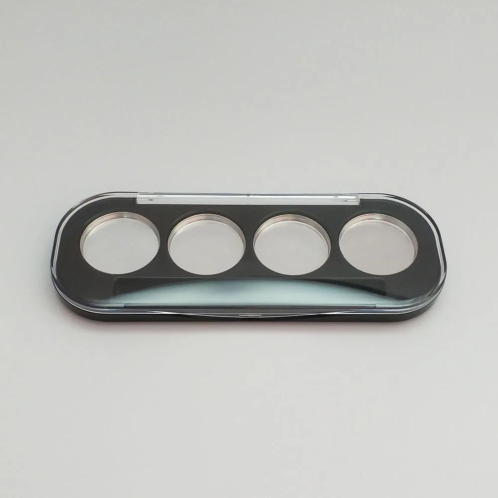 case with pans Пустые 4 сетки тени для век чехол 4 палитры кастрюли тени для век контейнер Косметические румяна компактный прозрачный и черный основа 20 шт - Цвет: case with pans