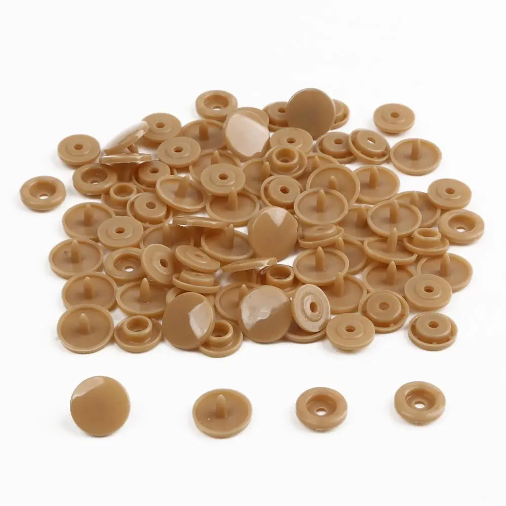 Light Brown 20 комплектов T5 12 мм круглые пластиковые защелки Кнопки Застежки пододеяльник лист кнопка аксессуары для одежды для детской одежды Зажимы - Цвет: Light Brown