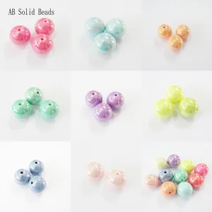 Оптовая продажа Новые 12 мм 500 шт.пакет, 20 мм 100 шт.пакет веснапастельно-Цвет AB твердые акриловые бусины для изготовления украшений в больших объемах