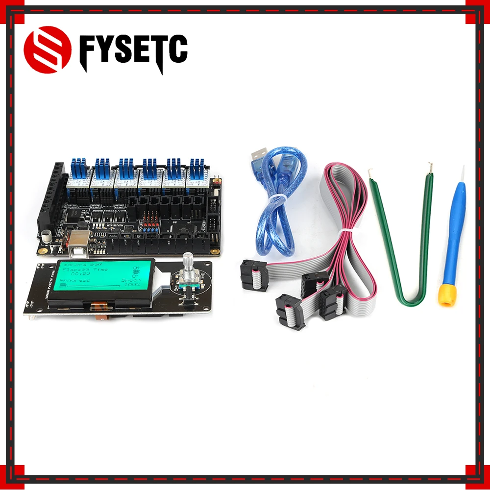 Материнская плата все в одном FYSETC F6 V1.3 + мини ЖК дисплей 12864 6 шт. TMC2208 V1.2 Драйвер
