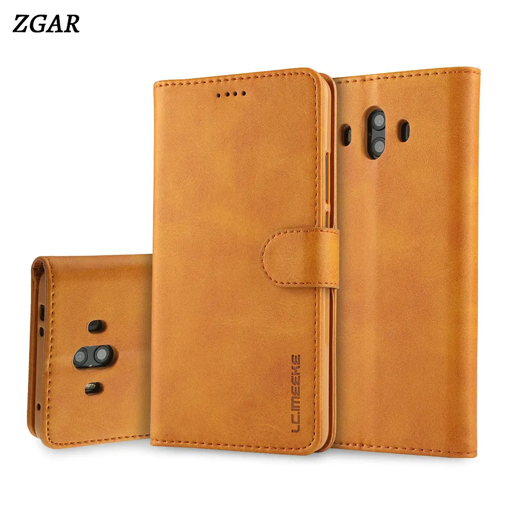 Чехол Кошелек ZGAR для Huawei Mate 10 X ALP AL00 роскошные однотонные чехлы бумажники из