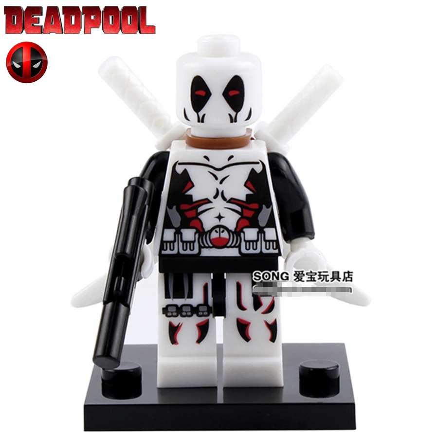 Одна распродажа Белый Дэдпул Уэйд Т. Уилсон с пистолетом X-MEN Мстители минифиг