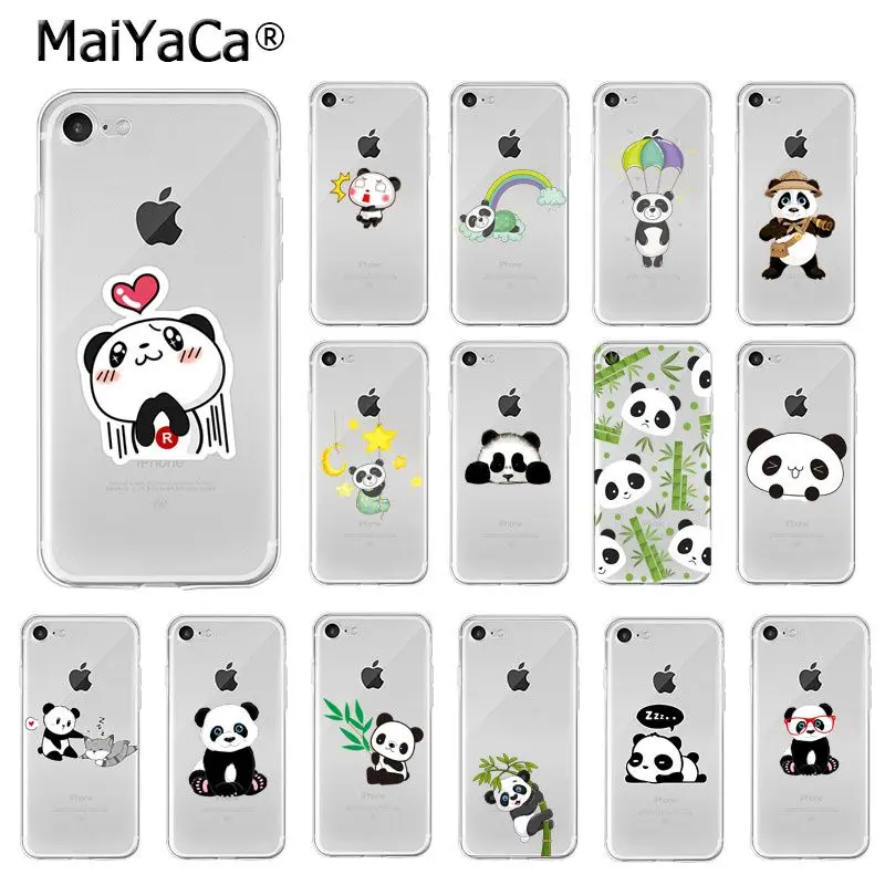 MaiYaCa милый панда животное ТПУ Мягкий силиконовый чехол для телефона iPhone 6S 6plus 7 7plus