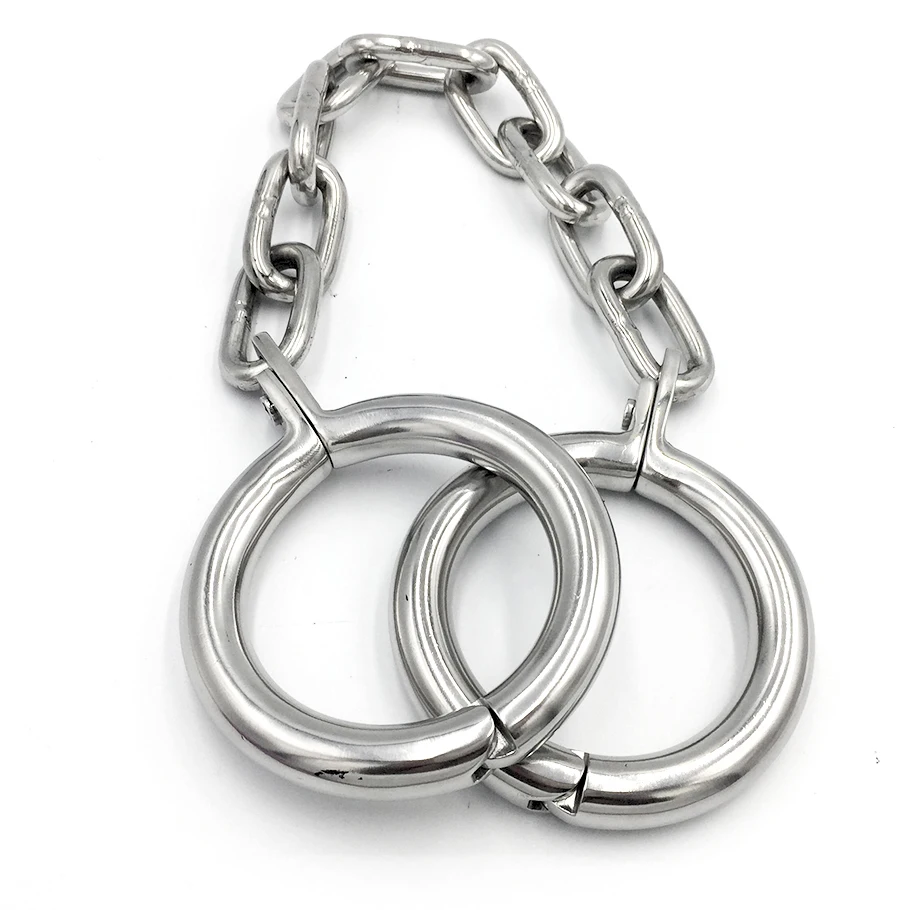 

Stainless steel round ring ankle cuffs leg irons shackles adult games bondage restraints bdsm fetish torture sex tools toys