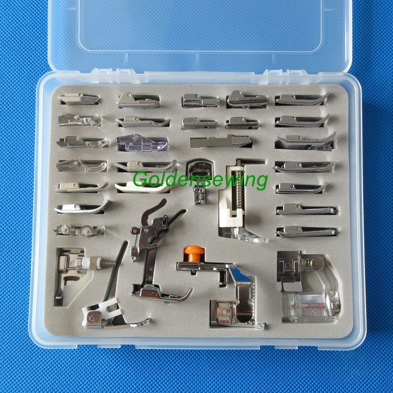 Пластиковая коробка 32 шт. прижимная лапка для Babylock Bernina Bernette Brother Elna|Швейные