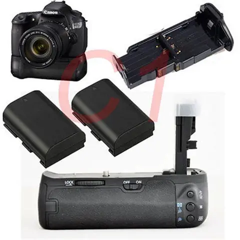 JINTU Камера Батарейная ручка держатель + 2 шт. LP-E6 аккумуляторной батарее для цифровой однообъективной зеркальной камеры Canon EOS 60D 60Da 60D-a Замена BG-E9