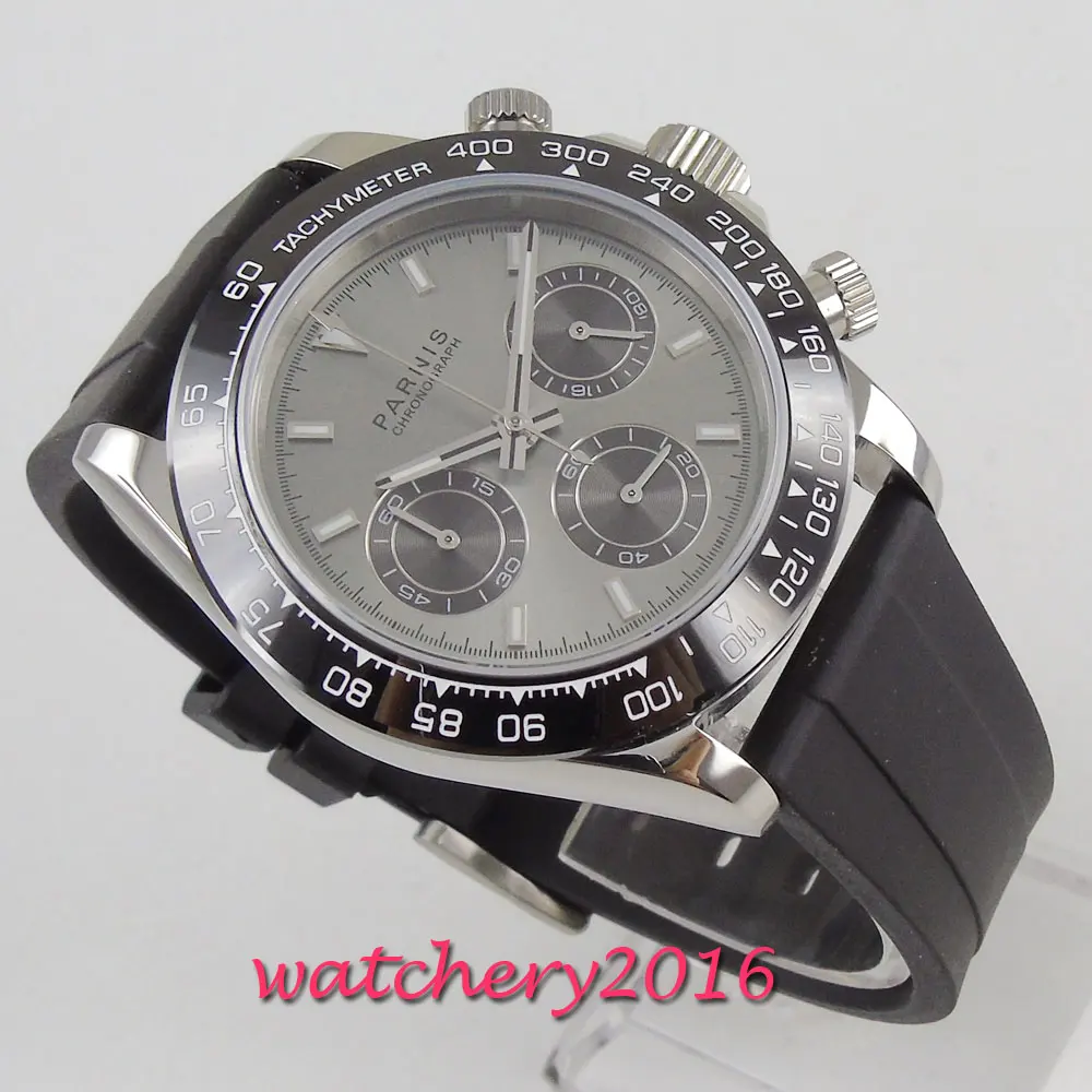 Сапфировое стекло 39 мм парниш японский кварцевый механизм Мужские часы