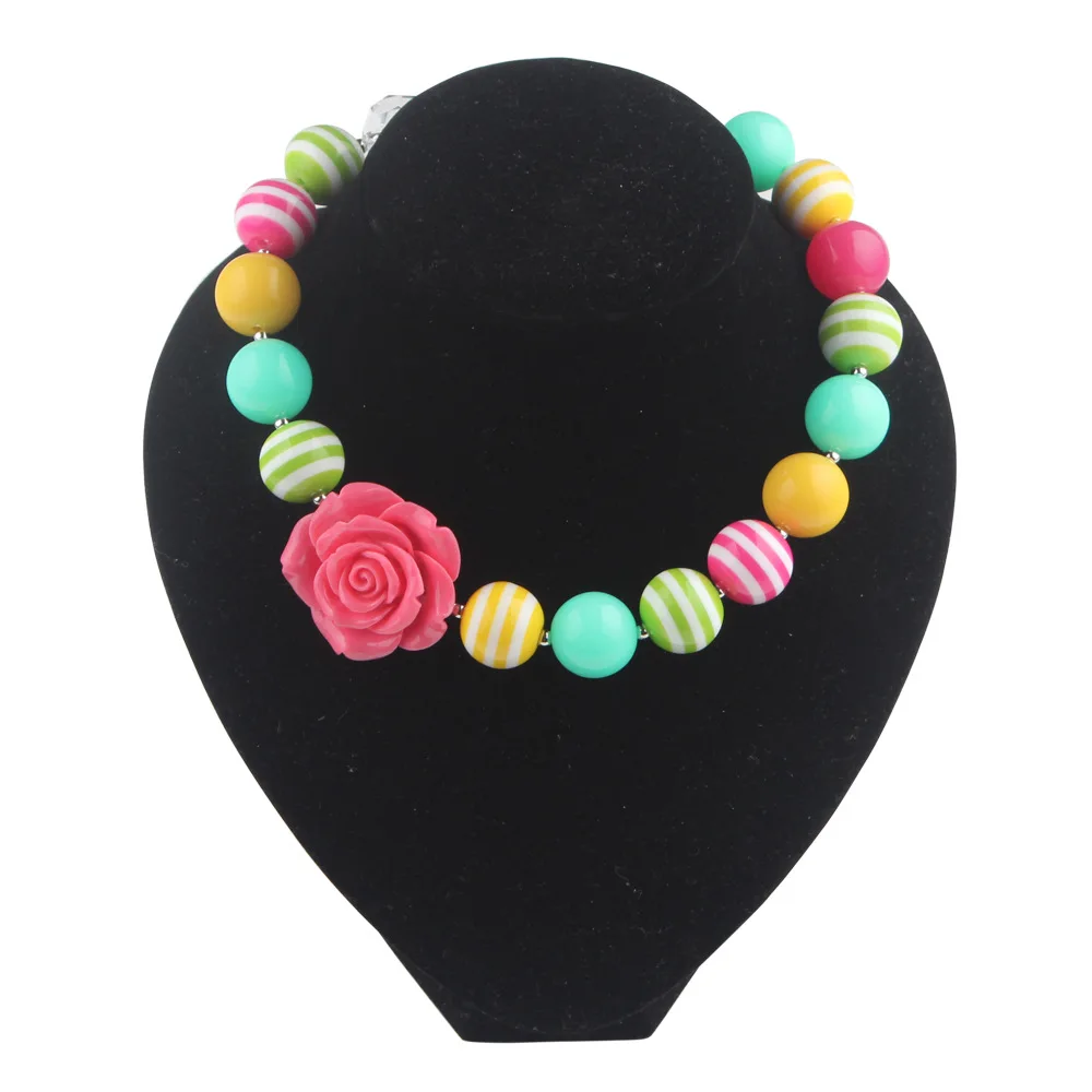 Ожерелье из полимерной резины для девочек яркие наряды в виде цветка розы