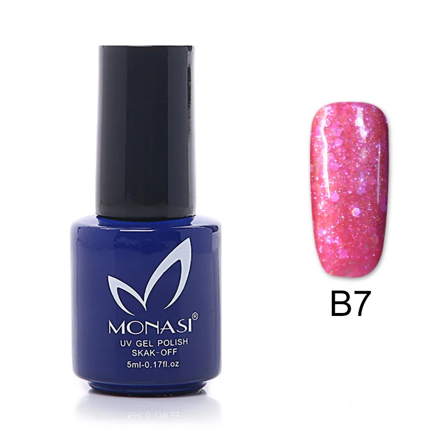 B7 Monasi 5 г/шт. Полупостоянный лак Vernis телесного цвета УФ Гель-лак замачиваемый УФ светодиодный Гель-лак красный чистый цвет краски гель - Цвет: B7