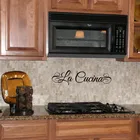 Кухонные водонепроницаемые виниловые наклейки LA COCINA (испанский) или LA кухонная (итальянский), наклейки на стену с надписью, spa3002