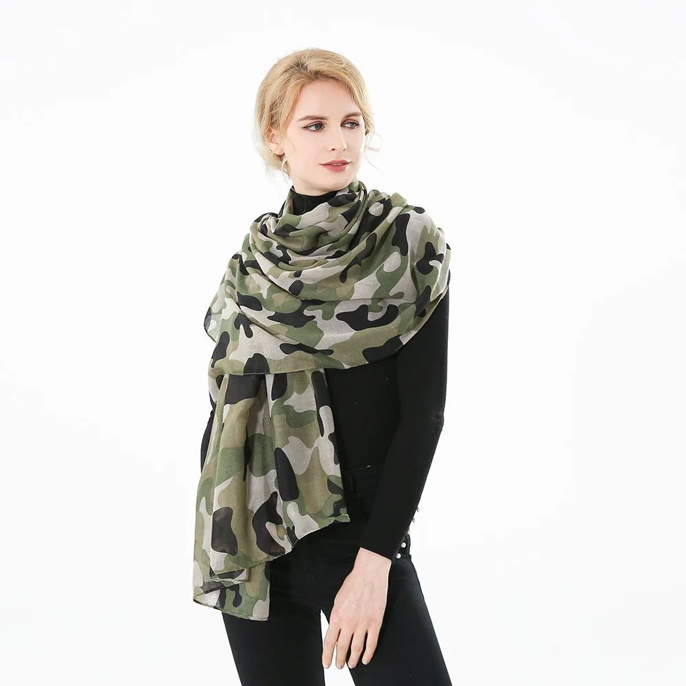 

Winfox Fashion Ladies Army Green Camouflage Scarf Military Camo Shawls Ladies Echarpe Foulard Women