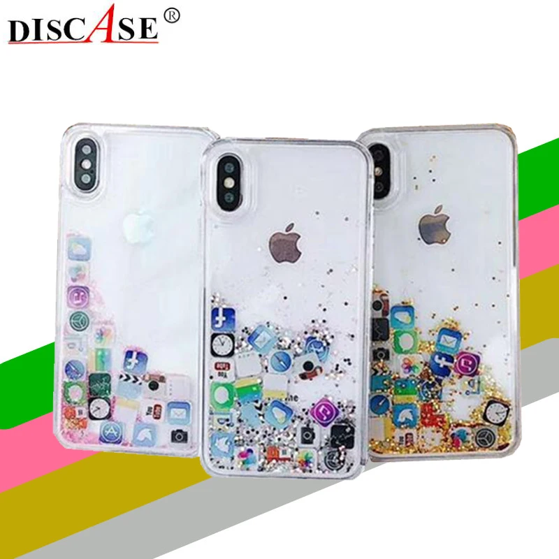 DISCASE PC + TPU прозрачный чехол для телефона iphone XS XR Max Забавный значок приложение