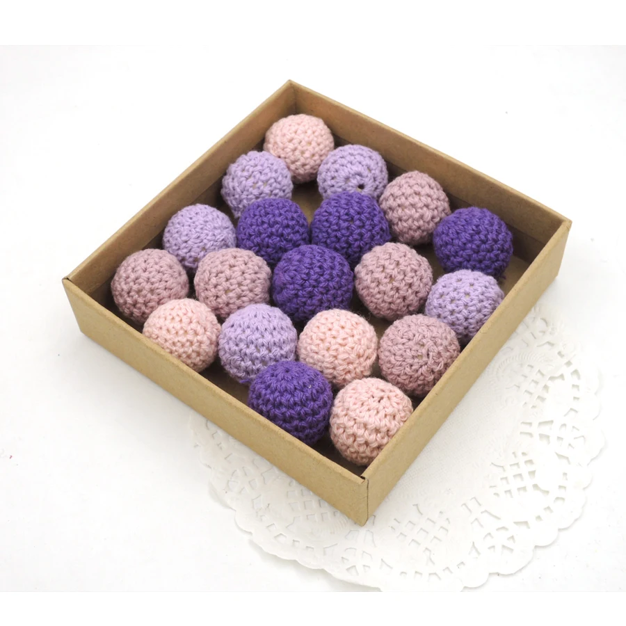 purple tone 10pcs 10 шт Детские DIY деревянные бусы для вязания крючком, 31 цвет, прорезыватель ручной работы из бисера, хлопчатобумажная пряжа, вязаные бусины diy, экологичные EA228b - Цвет: purple tone 10pcs