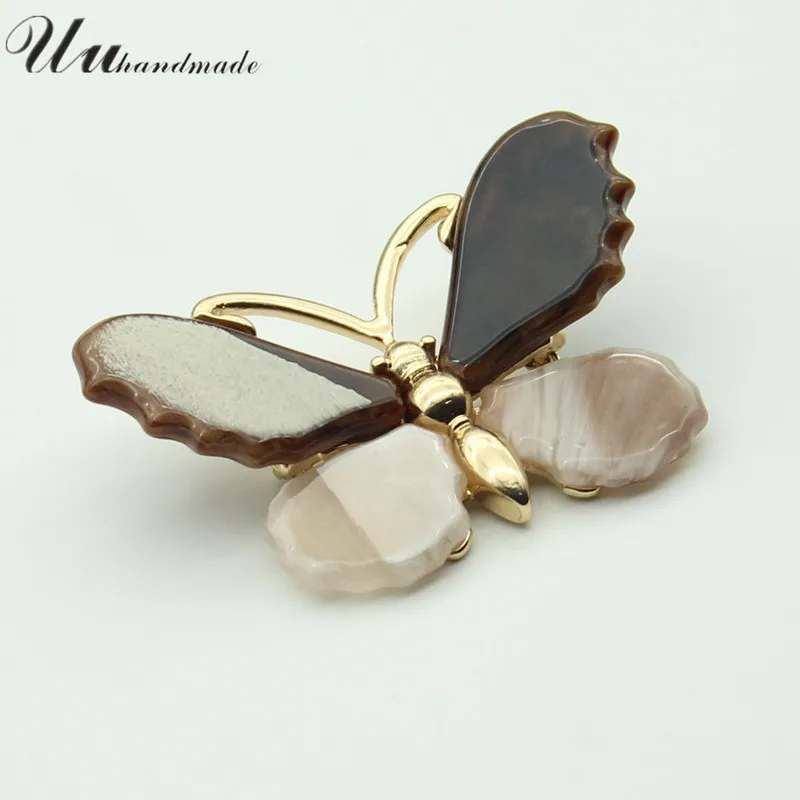 Трендовые Акриловые Броши Бабочка для женщин милые хиджаб булавки большая