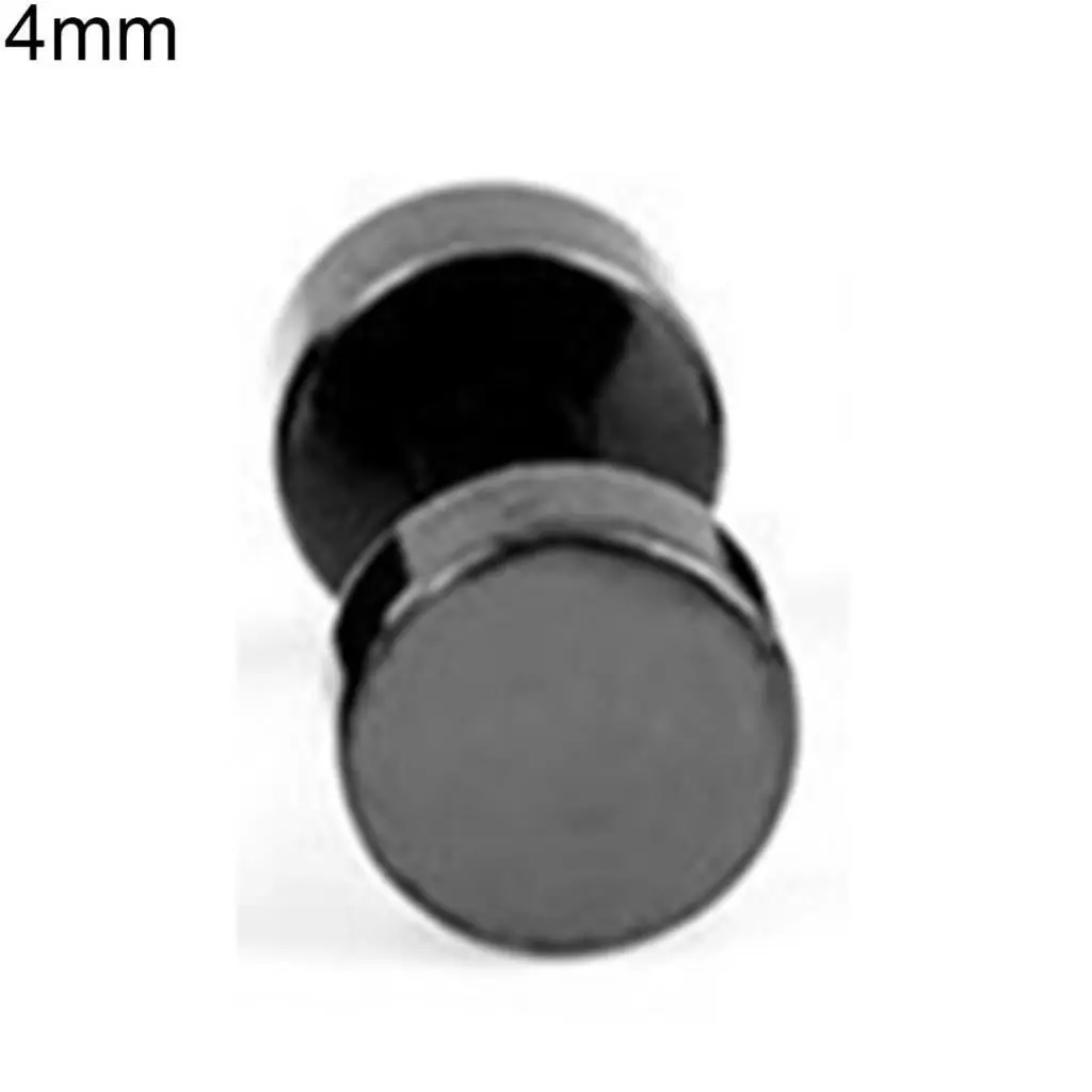 MJARTORIA Men Cool Punk Round Black Stainless Steel Ear Stud labret Lip Piercing Earrings 3-14mm Fashion Gothic Jewelry | Украшения и