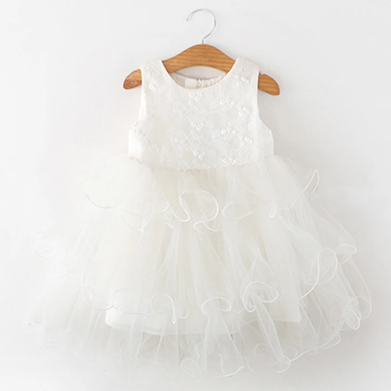 Summer Dresses For Girls White Beading Clothes Vestido Flower Baby Dress Girl Party Tutu Little Princess Children Clothing 2 6Y | Детская