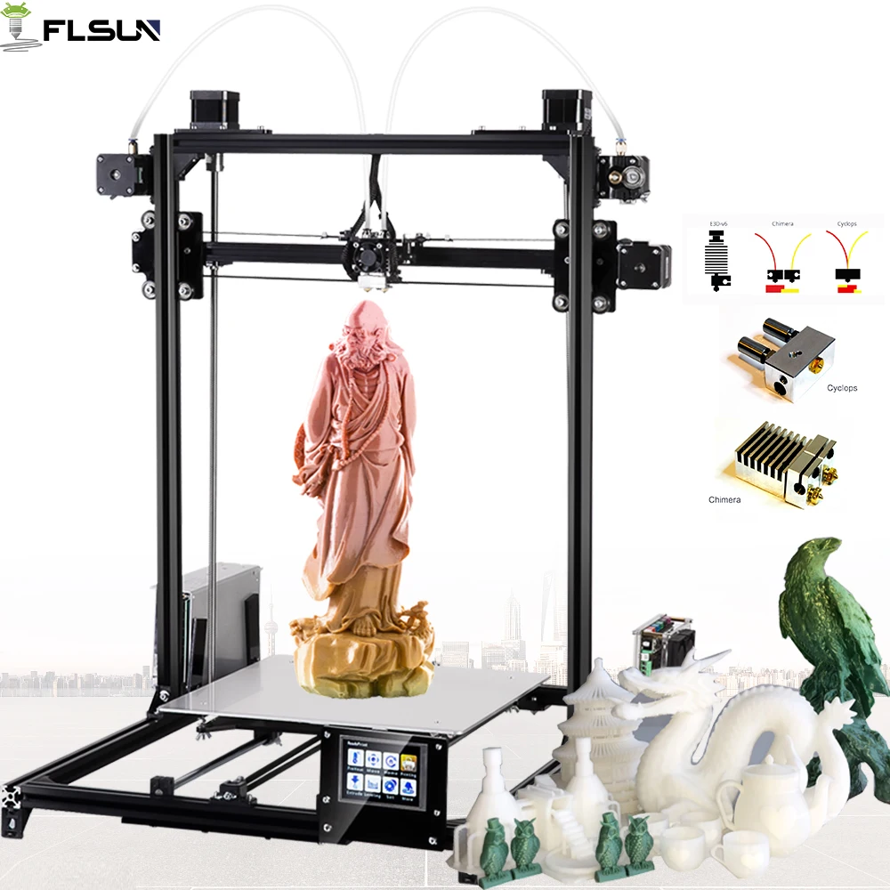 В немецкий Flsun I3 DIY 3d принтер комплект Большая площадь печати 300*300*420 мм открытая сборка алюминия