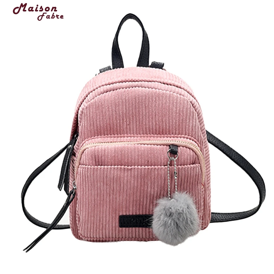 Women Corduroy Backpacks Schoolbags Travel Shoulder Bag backpacks for teenage girls portfolio school mini backpack teenagers | Багаж и