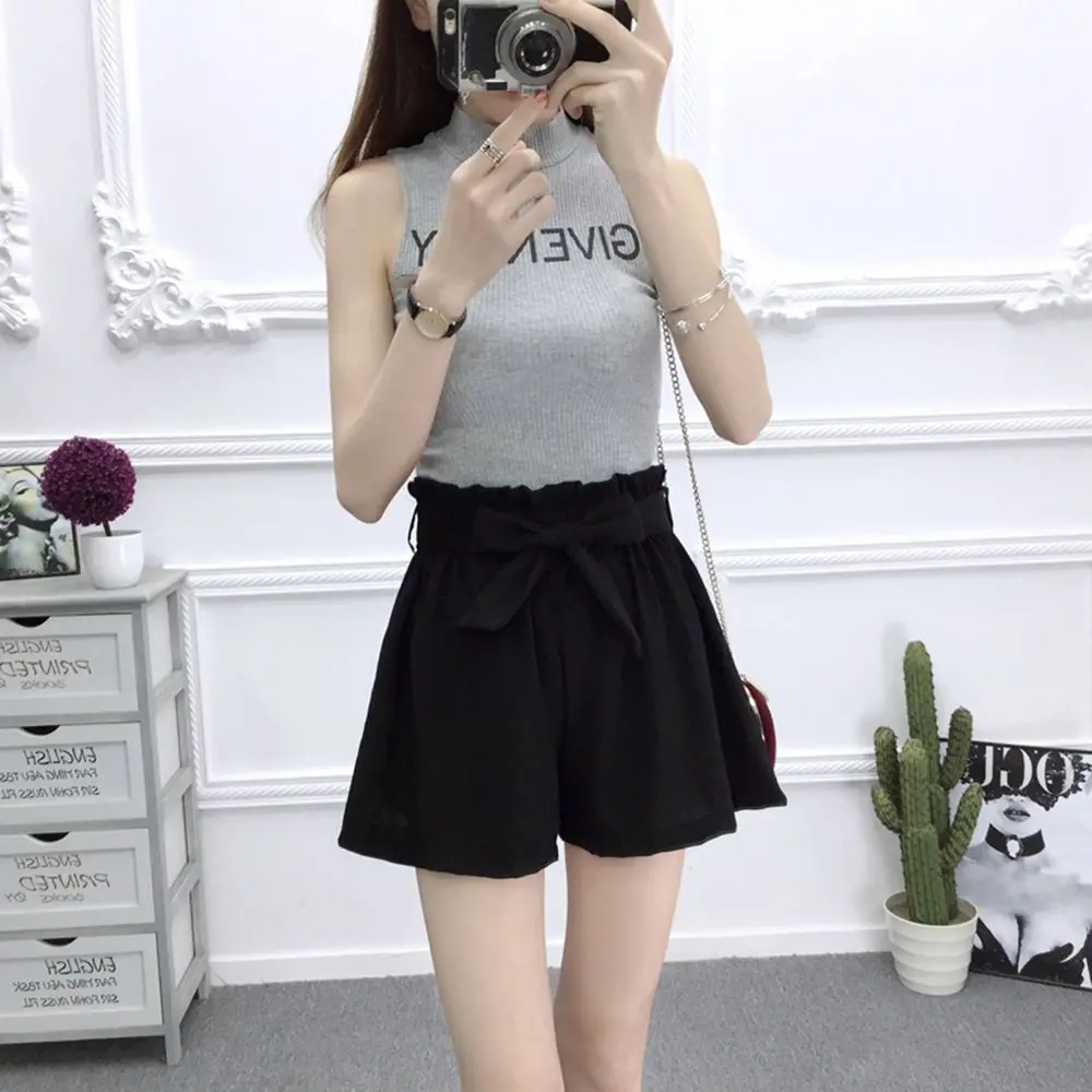 Милый в новом минималистском стиле Для женщин эластичные Высокая Талия галстук