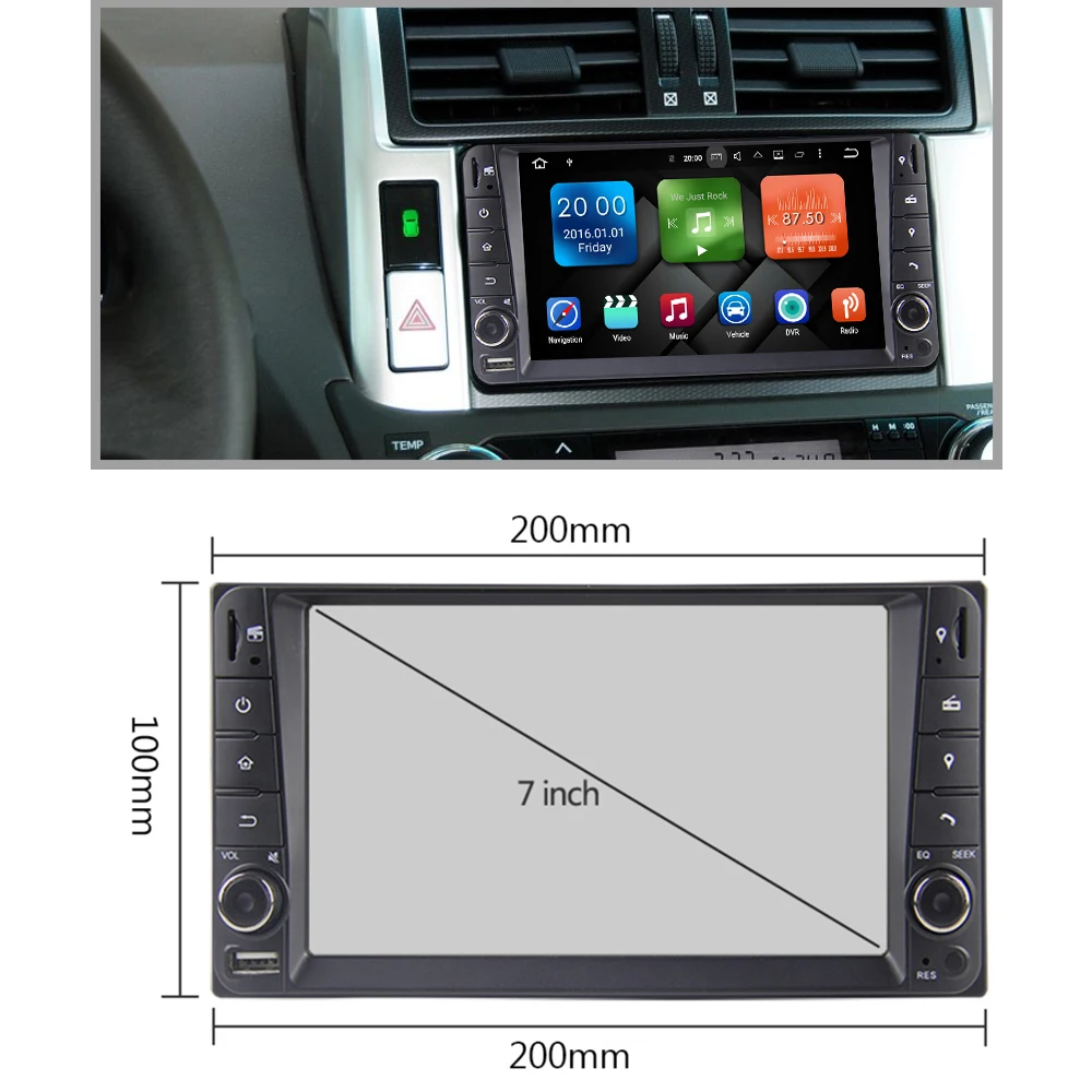 Eunavi PX30 2 din четырехъядерный Android 9 0 2G RAM автомобильный Радио Стерео gps для Toyota Hilux VIOS