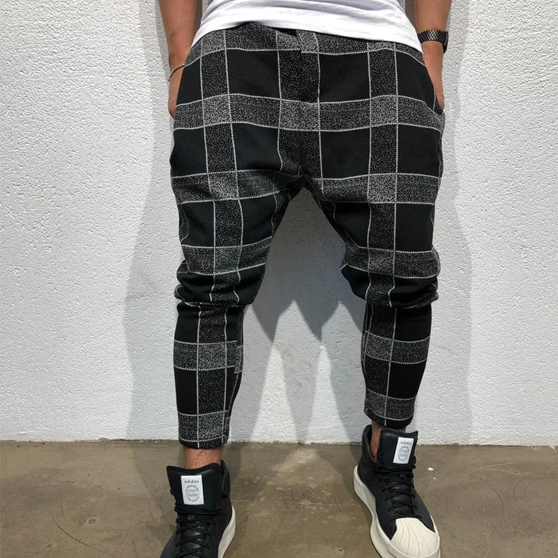 Мужские штаны-шаровары модные спортивные штаны в клетку стиле хип-хоп | Мужская