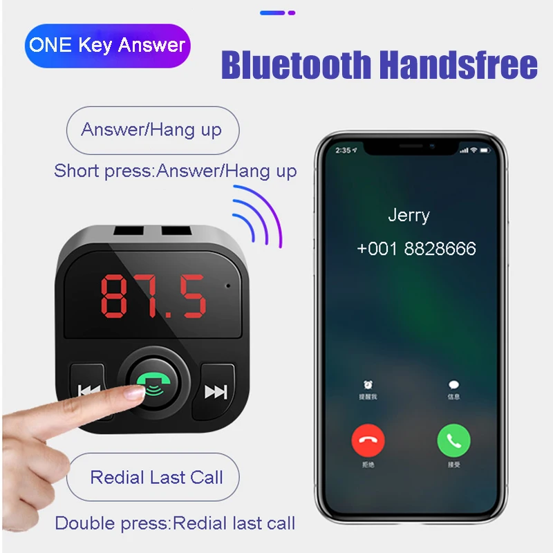 Автомобильный Bluetooth MP3 плеер JINSERTA 2019 FM передатчик комплект громкой связи